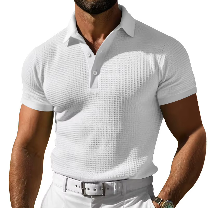 Polo décontracté à manches courtes pour hommes