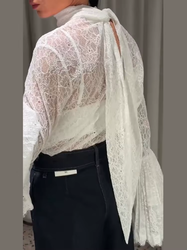 Chemisier élégant transparent pour femme