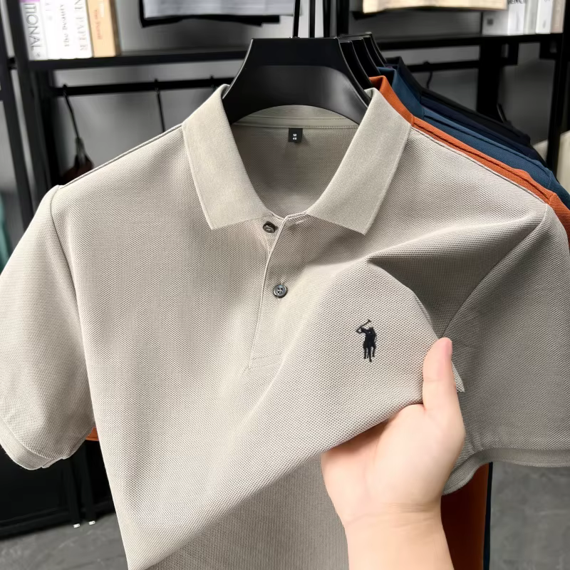 Designer marque 100% coton manches courtes polo chemise mode luxe pony broderie hommes été décontracté haute qualité golf T-shirt
