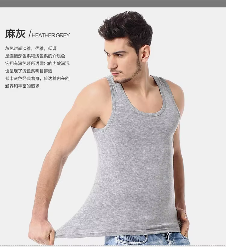 Gilet basique en coton pour hommes, couleur unie, Slim, exercice, T-shirt absorbant la sueur, fond confortable pour personnes d'âge moyen, 1/3 pièces