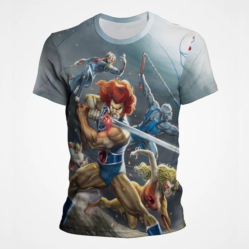 Thundercats dessin animé 3D impression T-Shirts hommes femmes mode Streetwear surdimensionné à manches courtes t-shirt