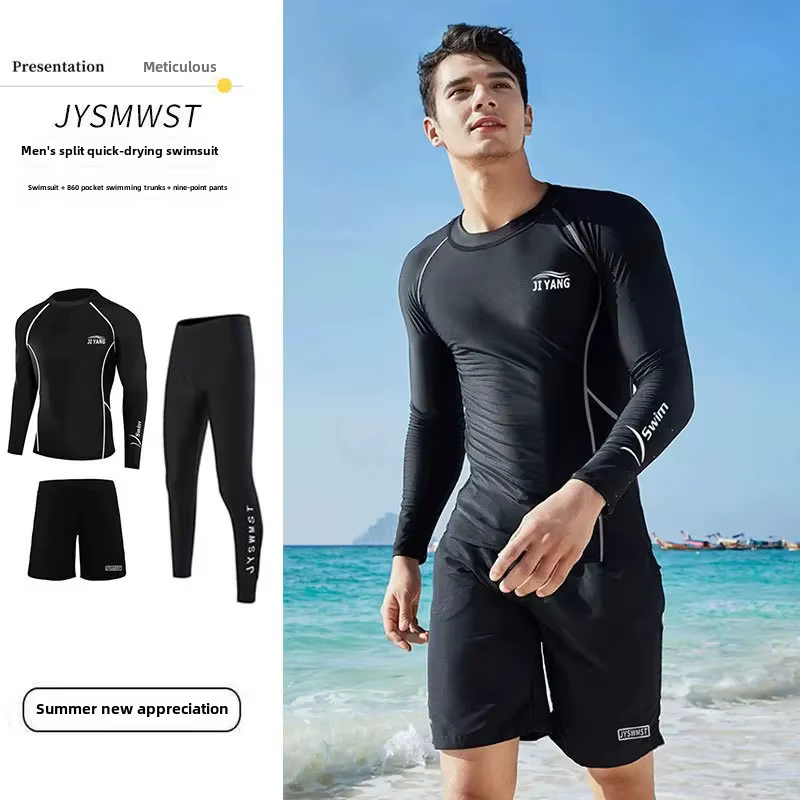 Maillot de bain thermique à manches longues pour hommes
