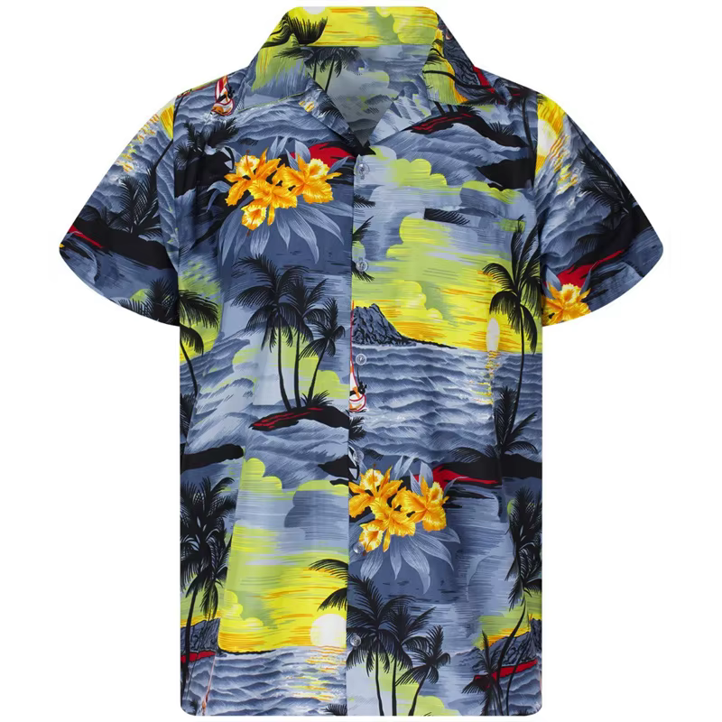 Chemise Homme 2024 Nouveau Style Imprimée à Revers Manches Courtes Hawaïenne Vacances Été Décontractée Respirante Streetwear Extérieur Travail Quotidien