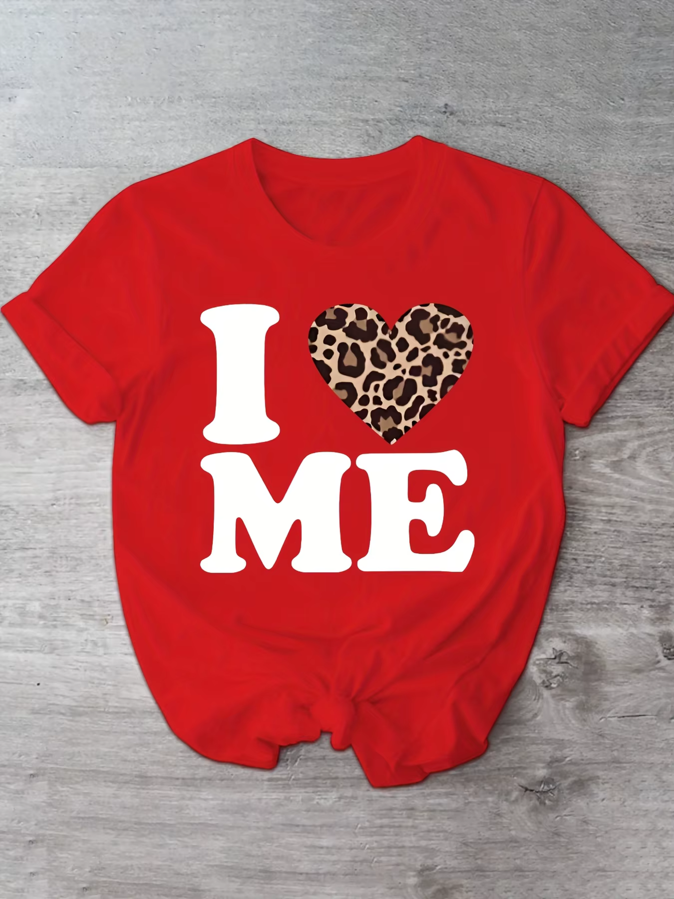 T-shirt imprimé cœur léopard I Me pour femme