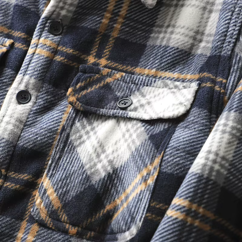 Chemise à carreaux en glouton lourd pour hommes
