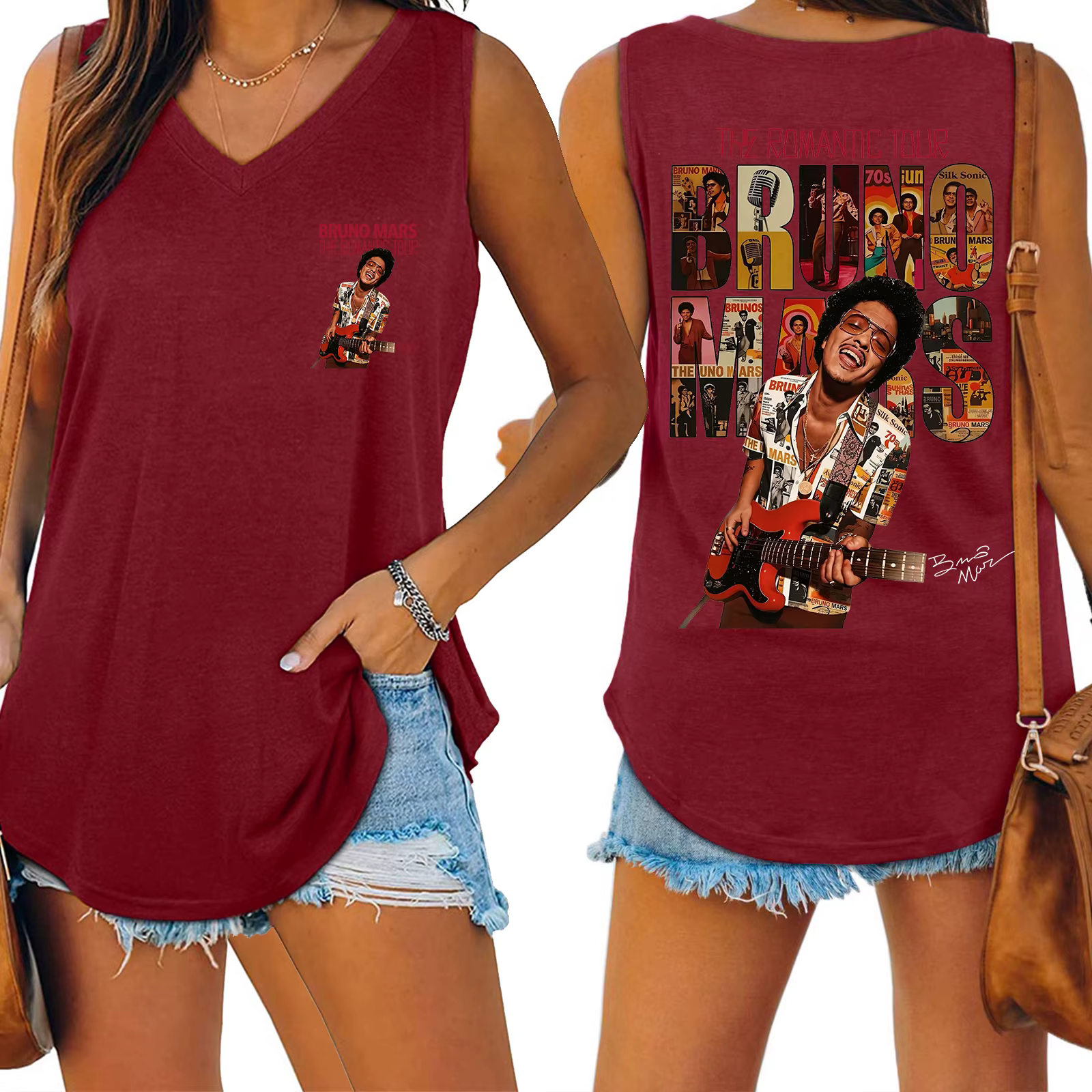 Bruno Mars The Romantic Tour 2026 Tank Top pour femme