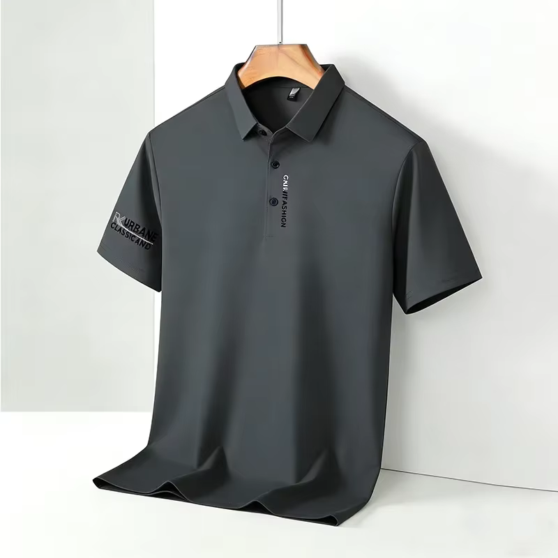 Nouvelle Arrivée 2026 – Polo Homme Vert Forêt Respirant Anti-Plis à Manches Courtes pour le Bureau