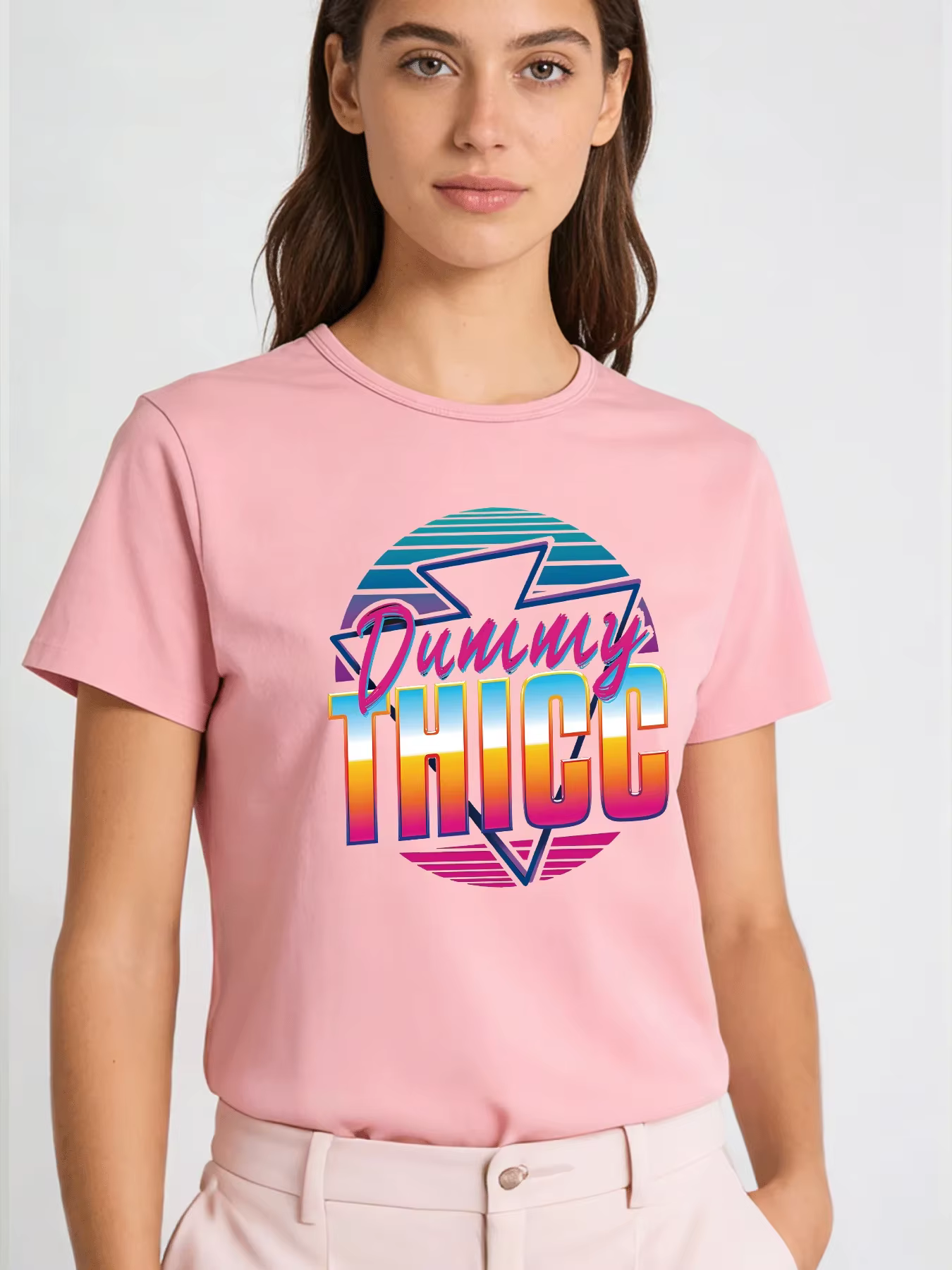 Nouveau T-shirt Femme Printemps/Été 2026 – Motif Rétro Années 80 – Col Rond Décontracté à Manches Courtes