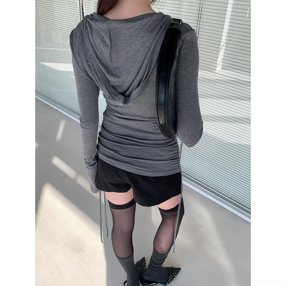 Techwear Cleanfit – T-Shirt à capuche et cordon de serrage pour femme