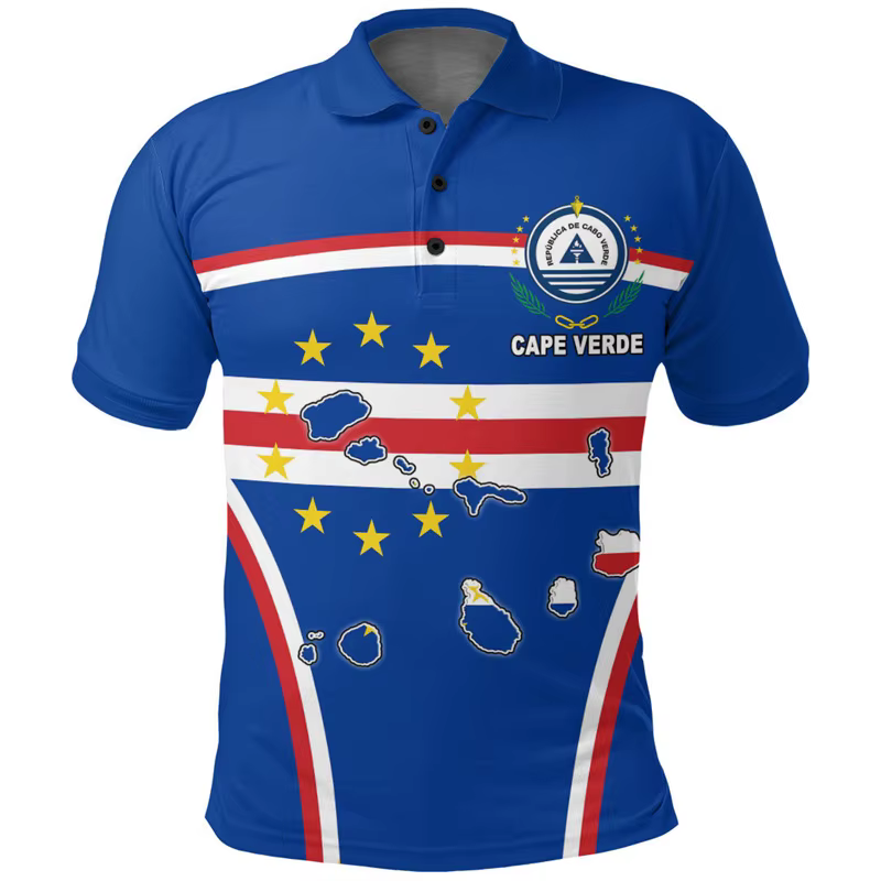 Polo vintage imprimé en 3D pour hommes