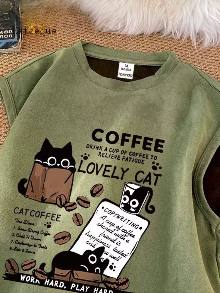 2025 café imprimé T-shirt pour hommes femmes