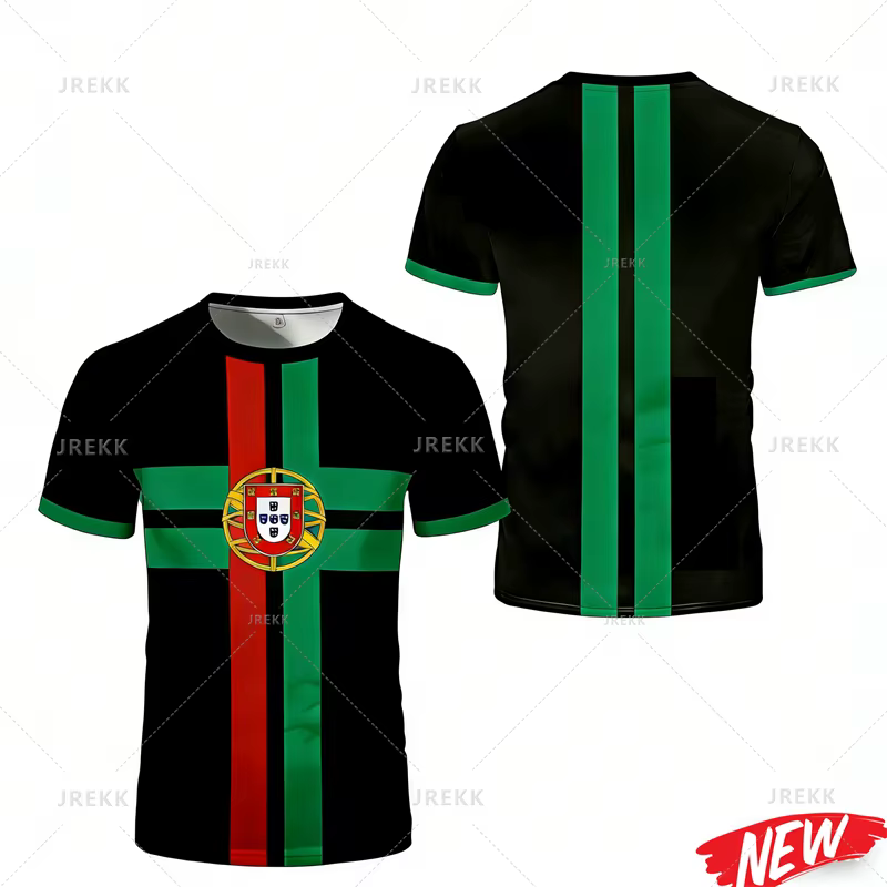 T-shirt pour homme avec motif du drapeau du Portugal
