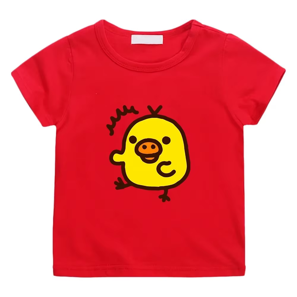 T-shirt imprimé Kawaii Kiiroitori Yellow Chick pour filles