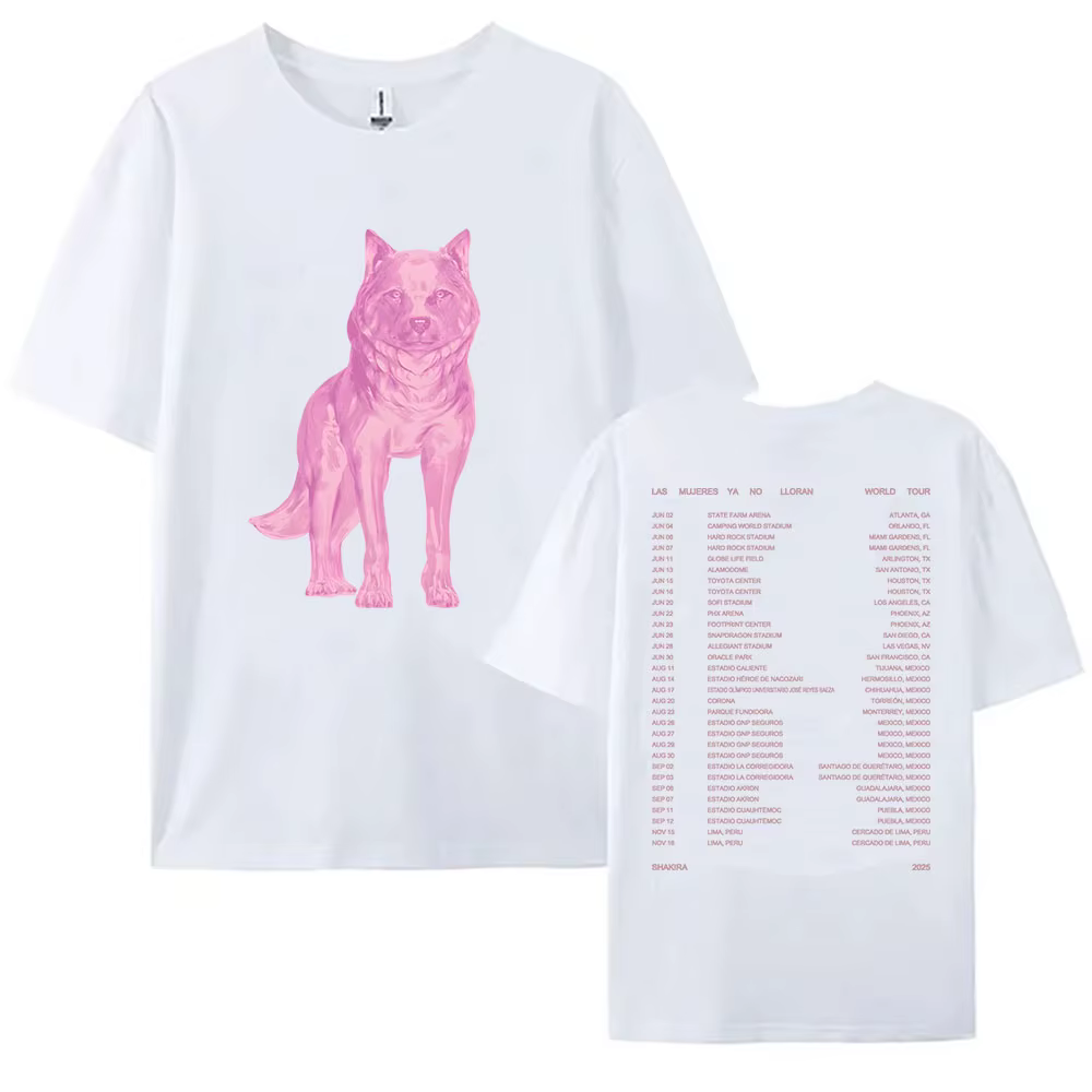 Isabel Tee Las Mujeres Ya No Lloran World Tour 2025 t-shirts Shakira chanteur impression T-shirt coton femmes à manches