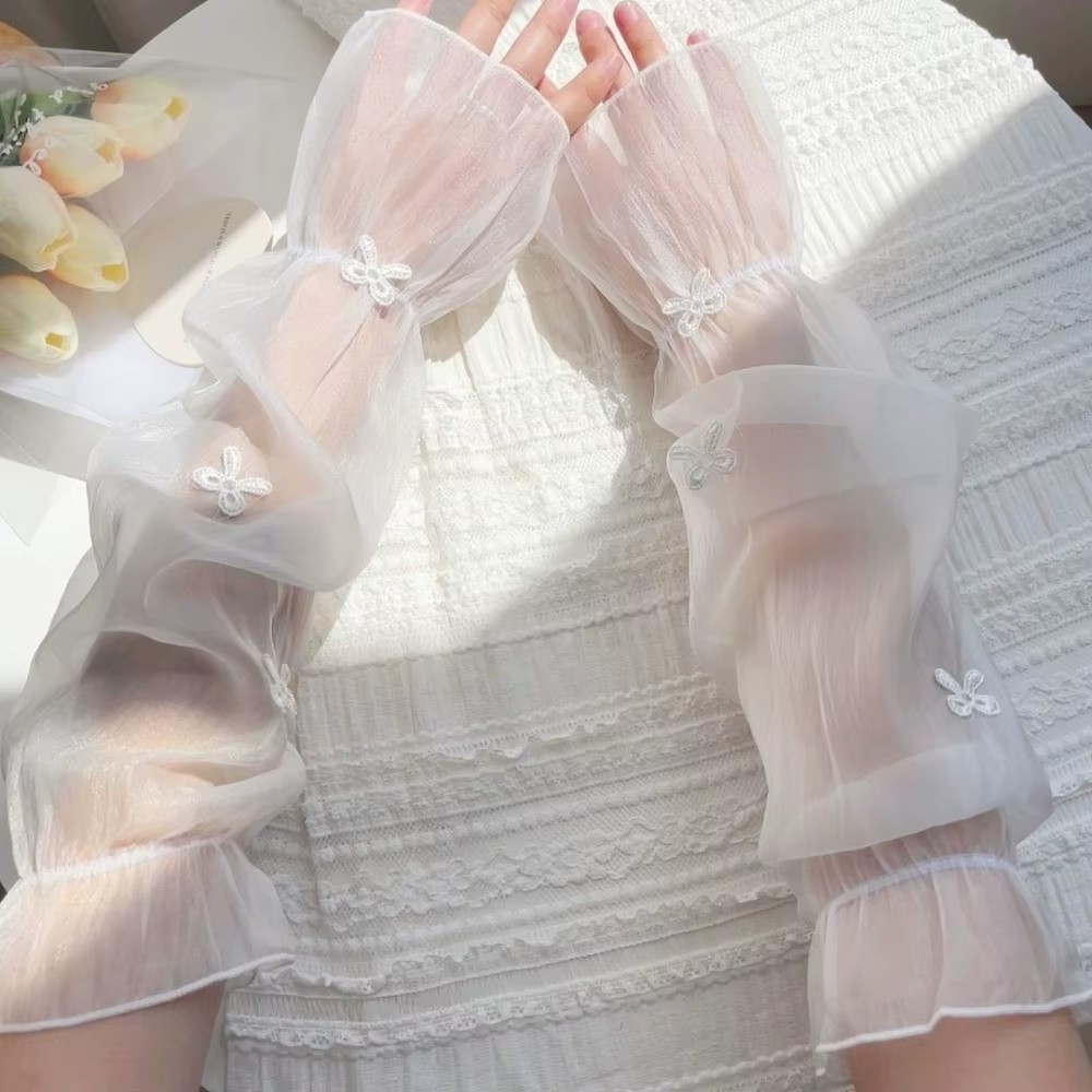 1 Paire de Manches de Protection Solaire Larges Style Fée