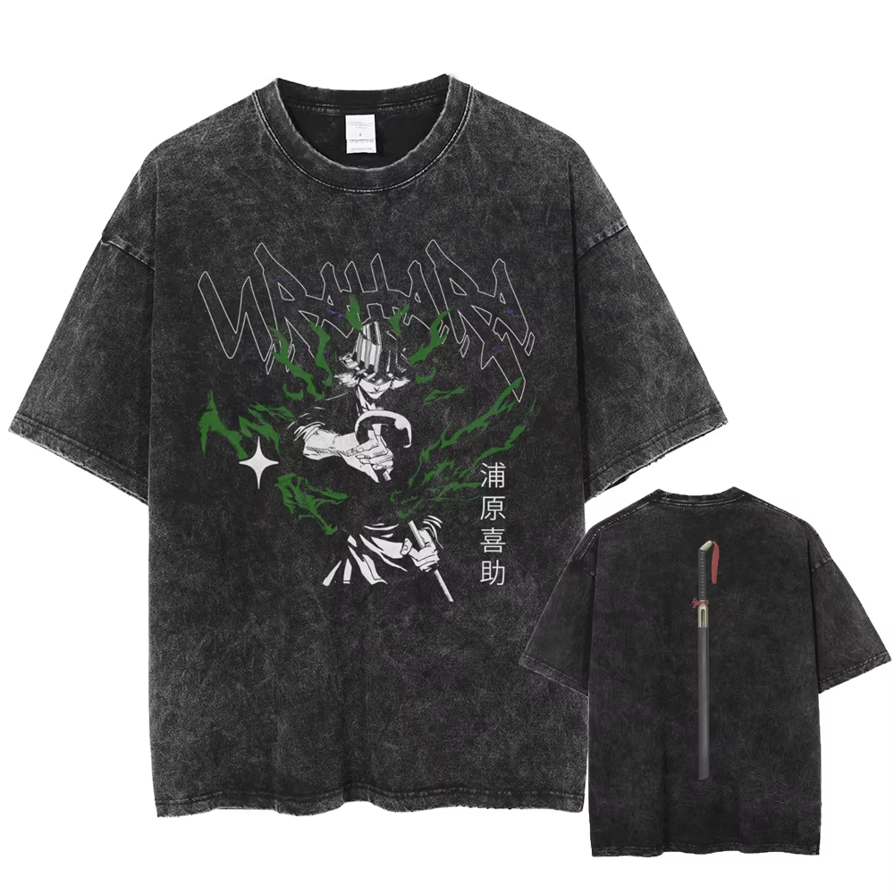 Anime chaud eau de javel Urahara Kisuke impression graphique T-shirt hommes femmes t-shirts Vintage Manga
