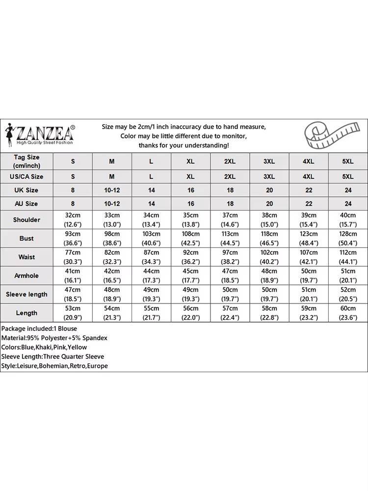Femmes élégantes col carré manches 3/4 Blouses 2025 ZANZEA été imprimé chemise bohême élégant vacances hauts travail décontracté Blusas