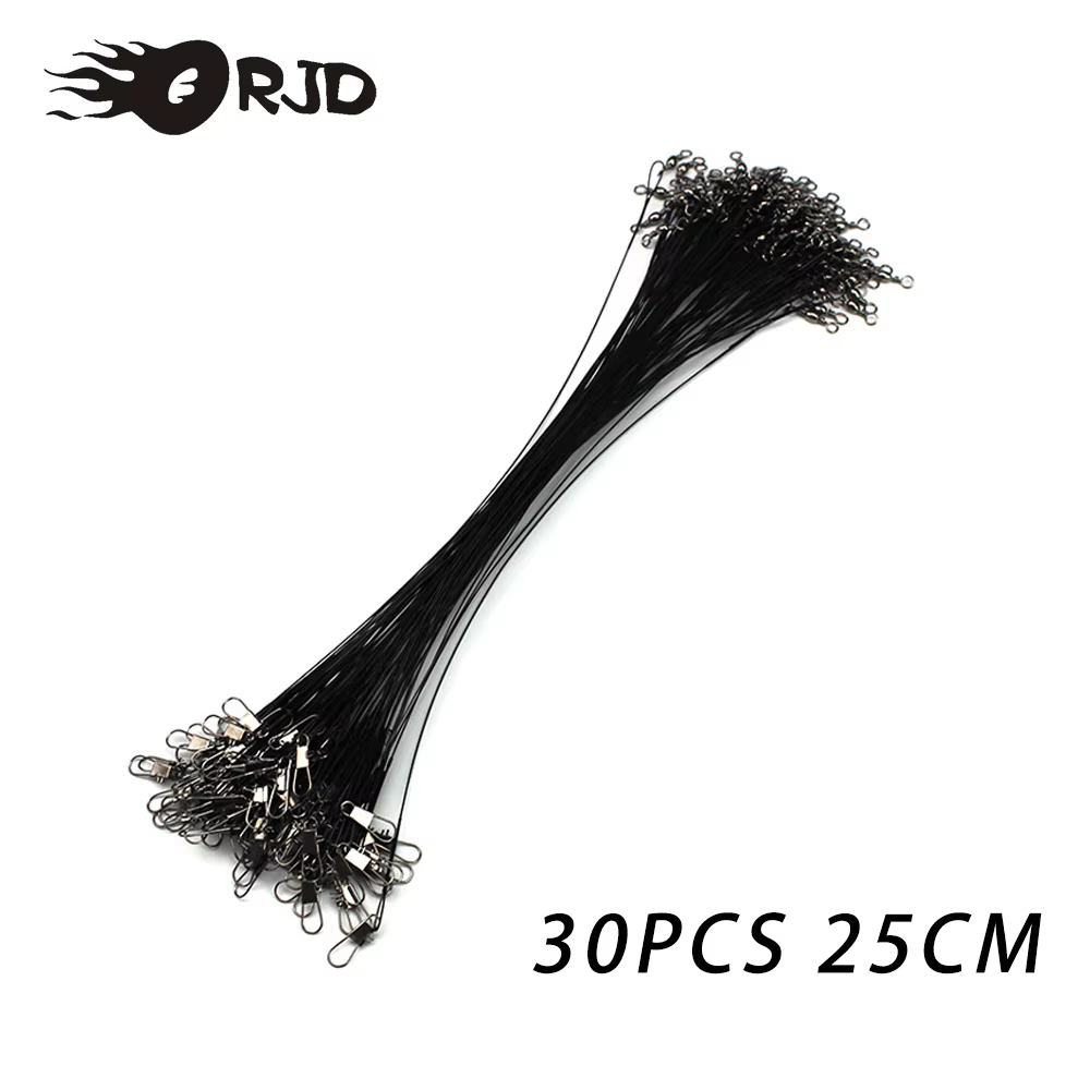 Topline S'attaquer 10/20/30pcs Fil De Pêche Fil D'acier Leader Avec Pivotant Double Serrure 15-30cm De Pêche à Âme en Plomb Laisse Fil