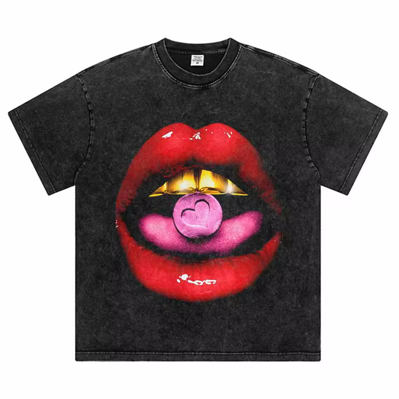 T-Shirt Surdimensionné en Coton Délavé pour Homme