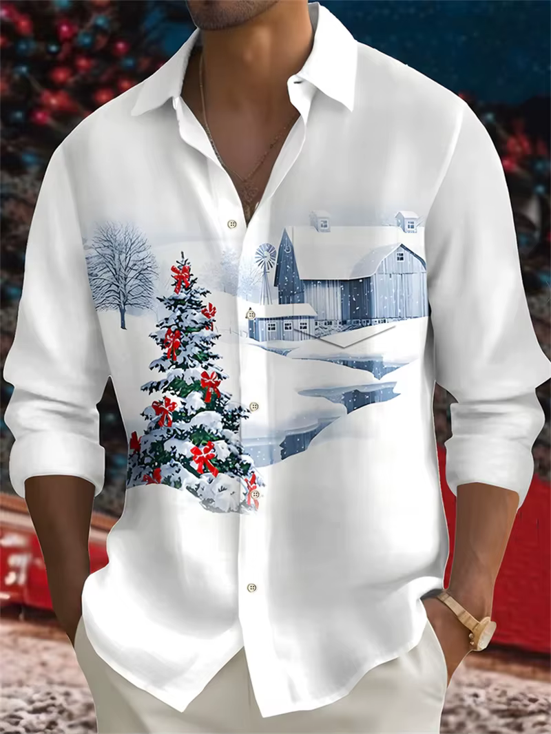 Chemise léopard loup noir et blanc pour hommes
