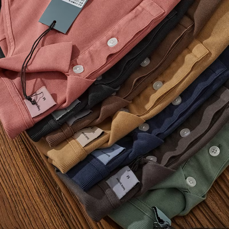 Polo en pur coton polyvalent à la mode avec col, parfait pour l'été