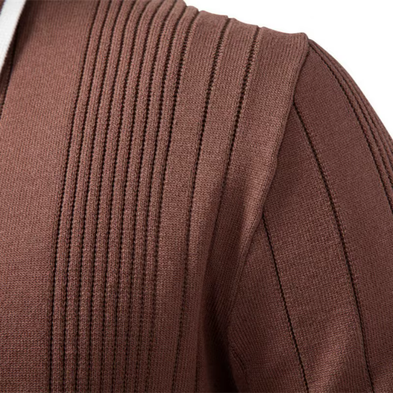 Nouveau Revers hommes pull Polo demi fermeture éclair haute qualité couleur bloquant tricoté