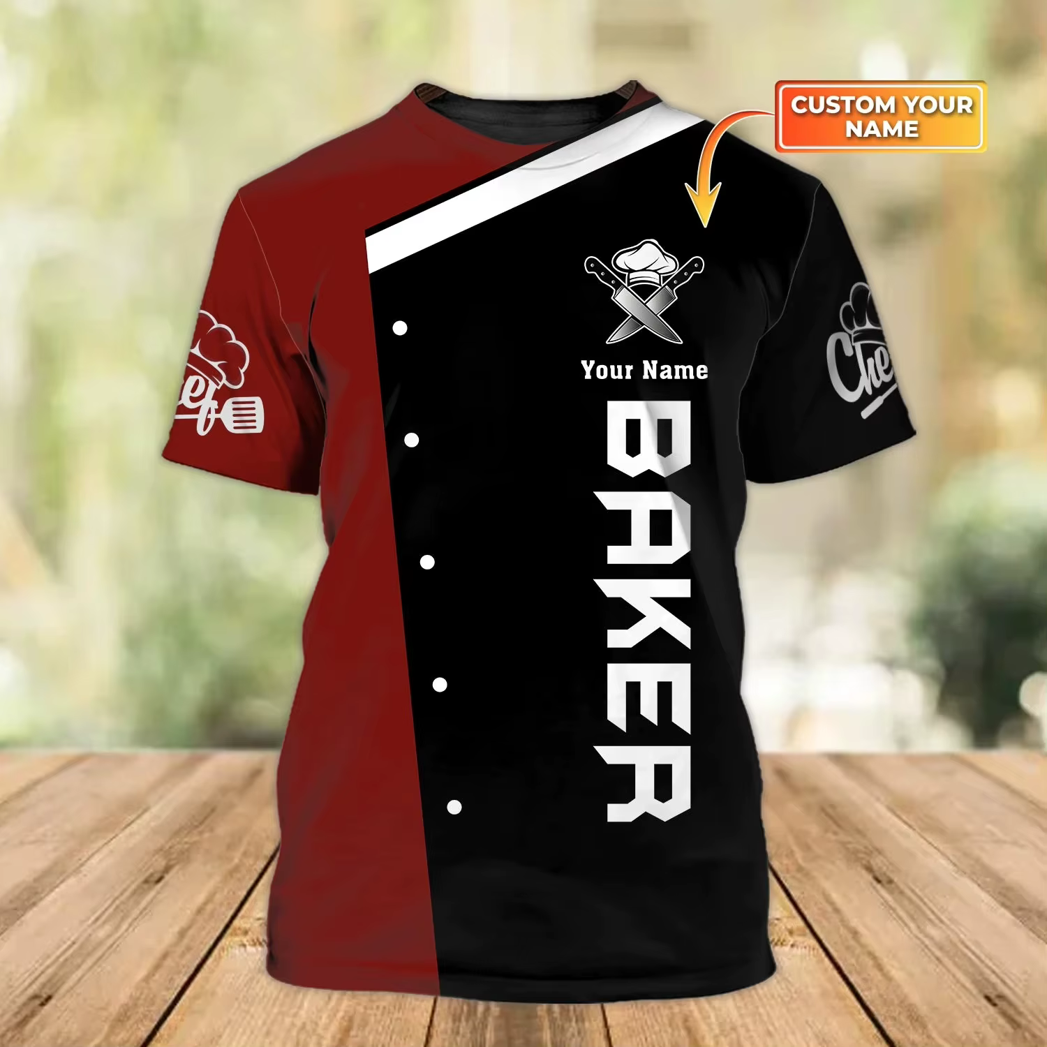Chef vie chemise été homme t-shirt Cookie & Fudge maître nom personnalisé 3D imprimé unisexe