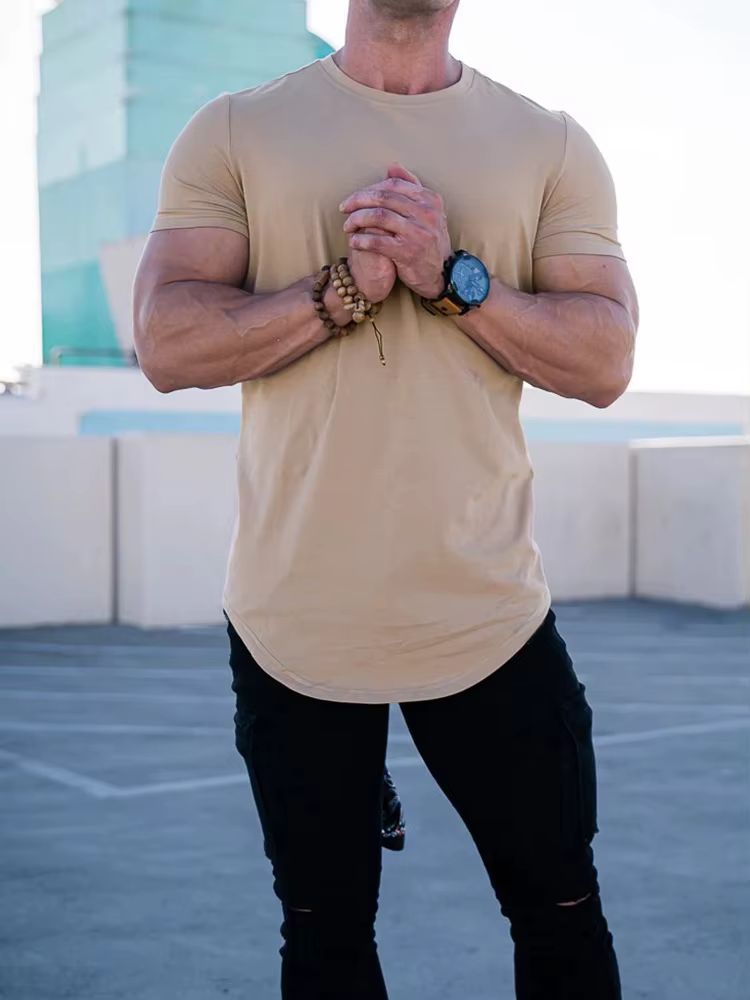 T-shirt de Fitness musculaire été hommes athloisir entraînement à manches courtes