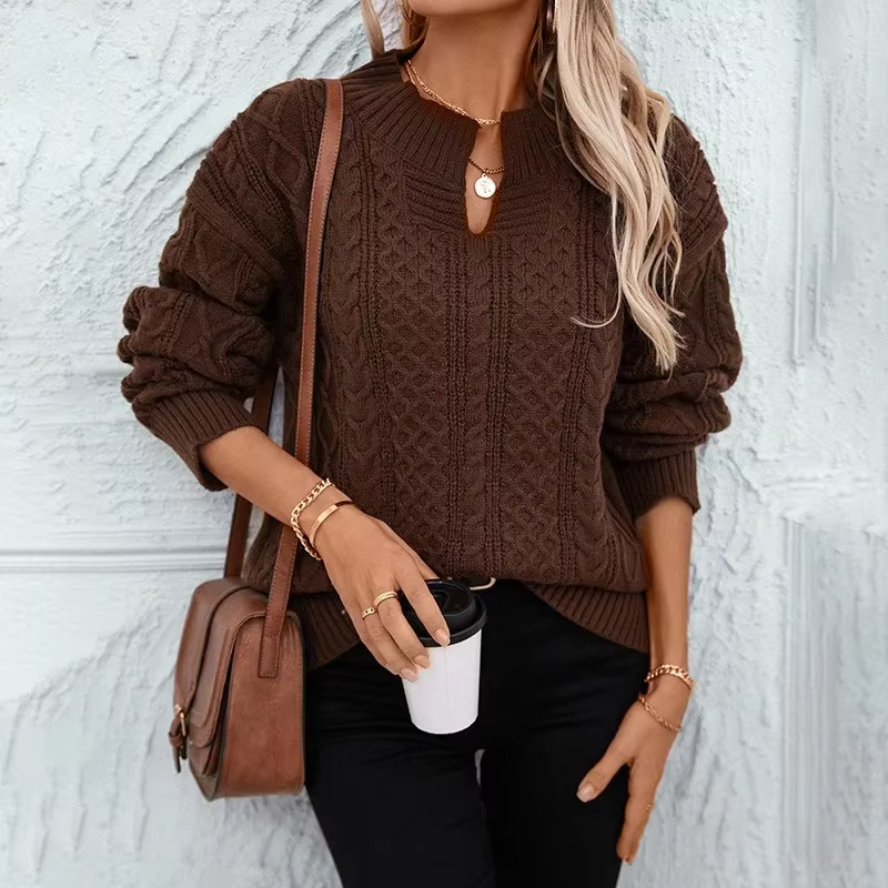 Pull col en V pour femme