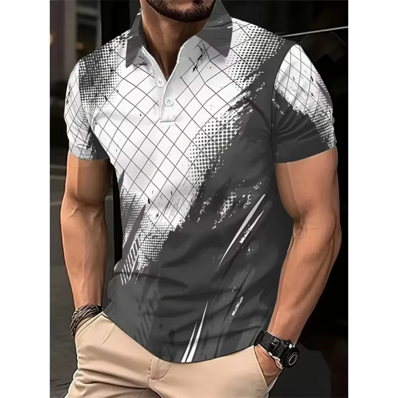 Polo homme à motif irrégulier tendance