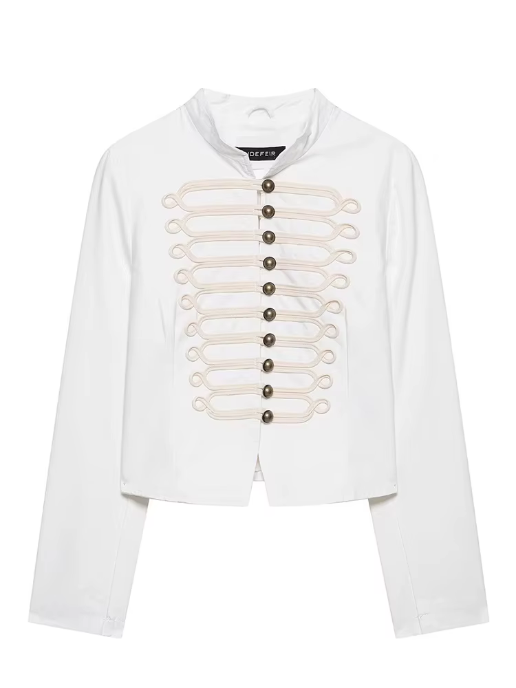 Veste élégante blanche nouée pour femme