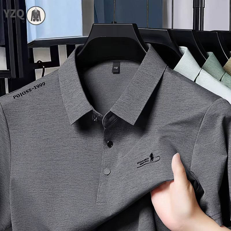 Polo décontracté pour homme automne avec logo imprimé