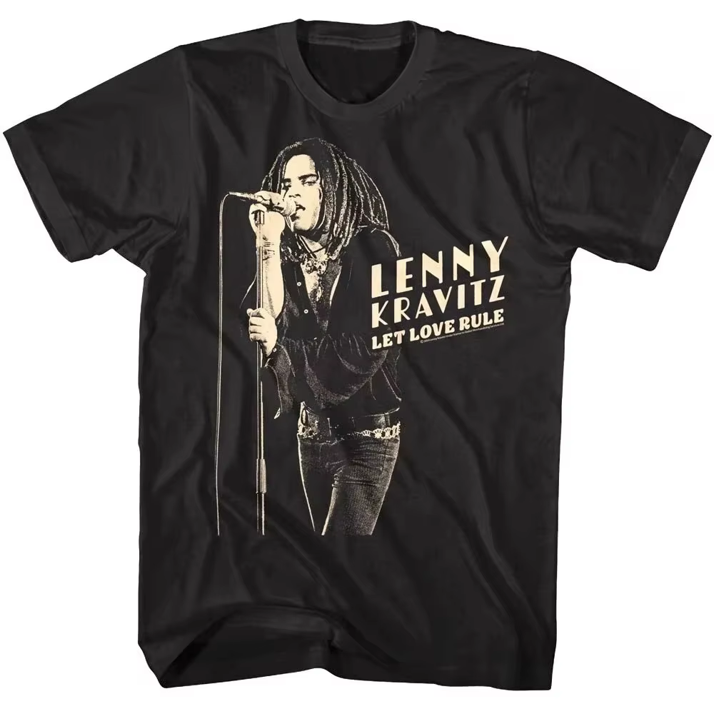 T-shirt imprimé Lenny Kravitz pour hommes et femmes