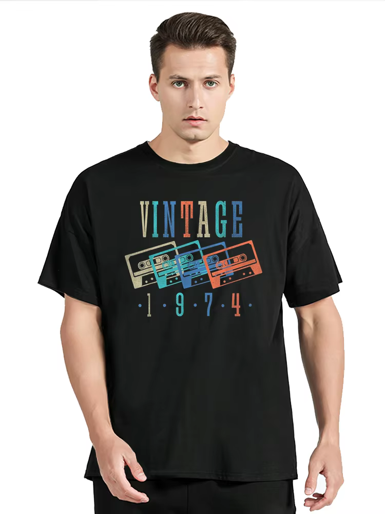 Fabriqué en 1974 édition limitée coton T-shirt hommes Streetwear décontracté