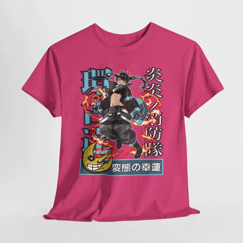 T-shirt tendance été 2026 : Anime Fire Flame Girl Tamaki Kotatsu