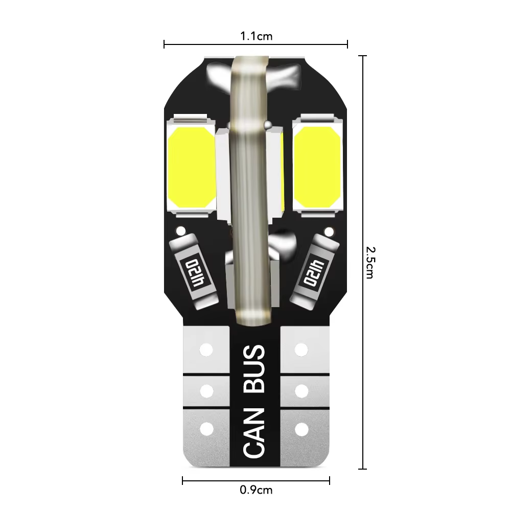 10/20 pièces W5W T10 ampoule LED Canbus 5730 8SMD 12V 6000K 194 168 LED carte de voiture dôme lumières feu de stationnement lampe de signalisation automatique