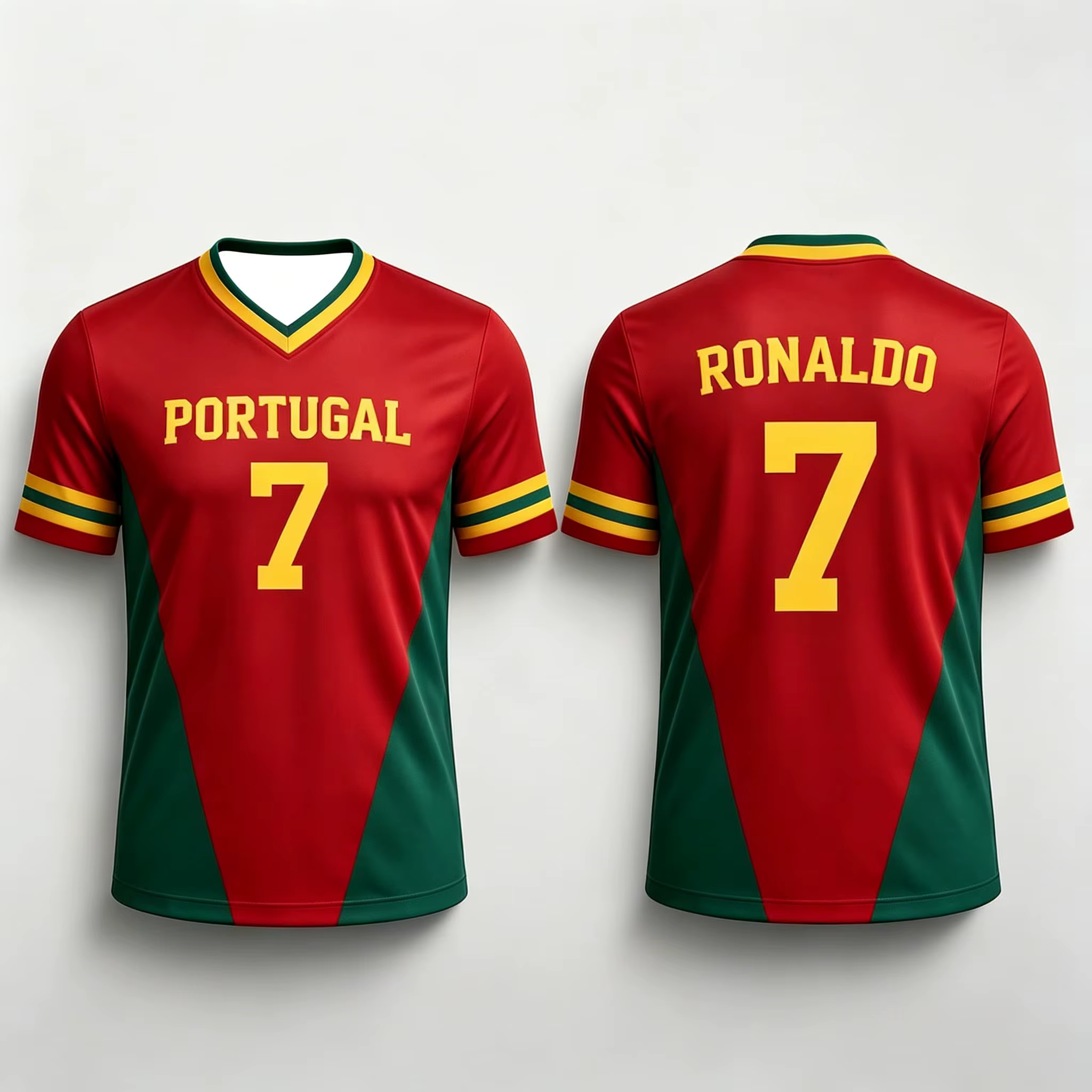 T-shirt de sport pour supporters de football du Portugal, pour hommes, femmes, garçons, enfants, parents, col en V, séchage rapide, manches courtes, t-shirt pour enfants
