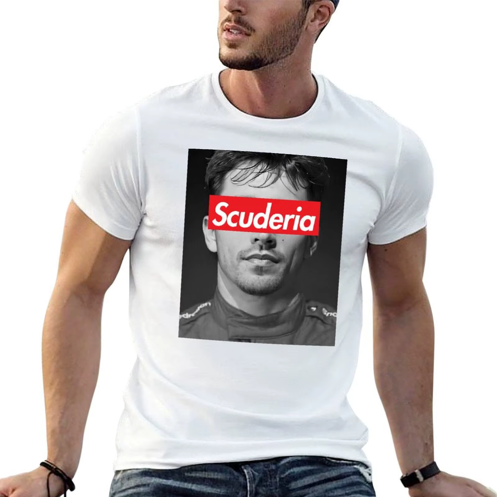 Leclerc Scuderia Portrait T-Shirt anime t-shirts surdimensionné homme