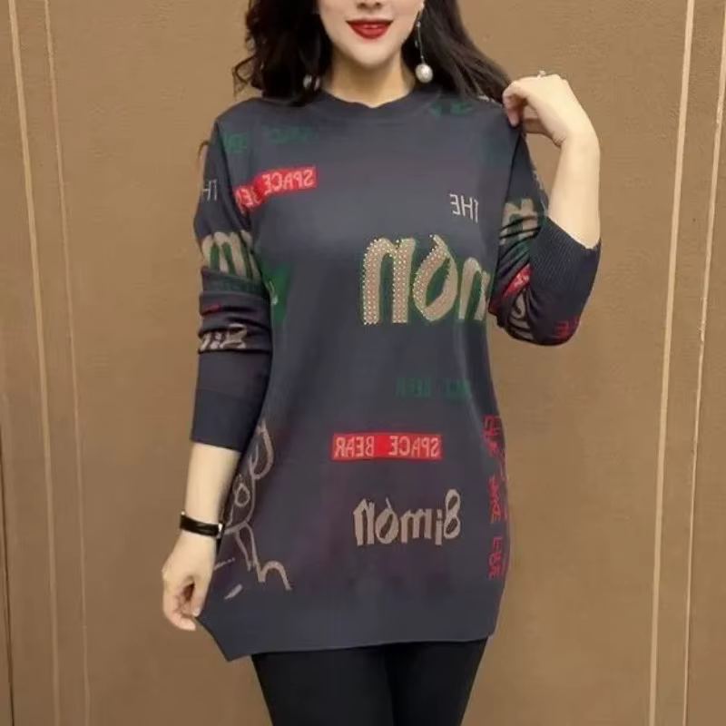 Pull tricoté mi-long pour femmes