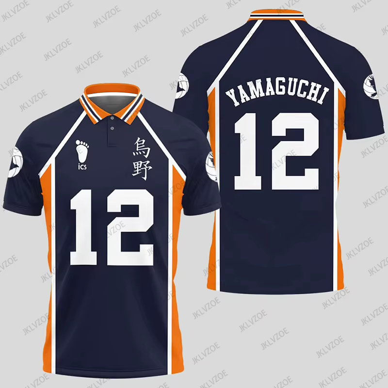 Chemises polo de cosplay Anime Haikyuu Hinata
