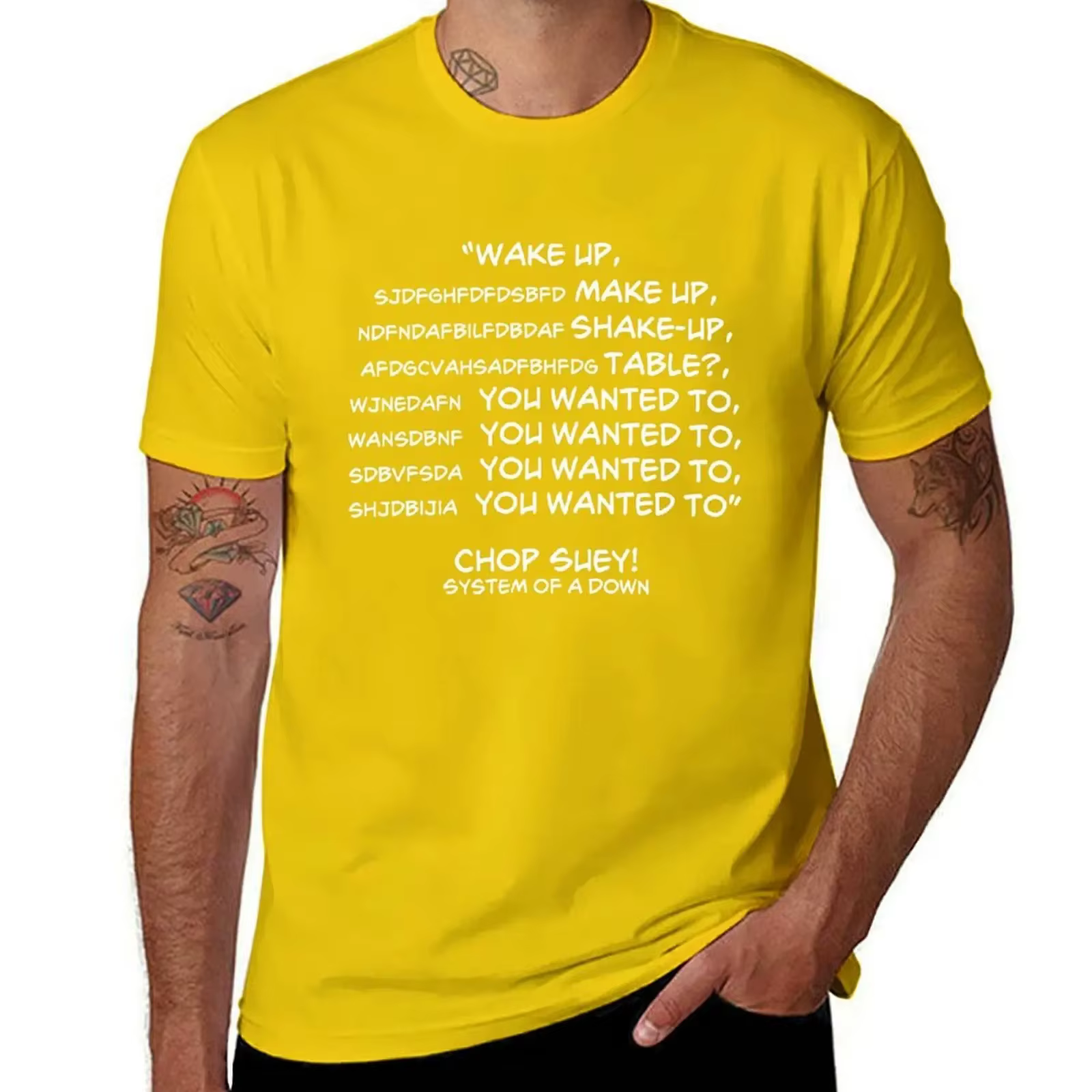Système d'un Down Chop Suey T-Shirt noir haut d'été T-shirts pour hommes décontracté ample manches courtes col rond mode Streetwear