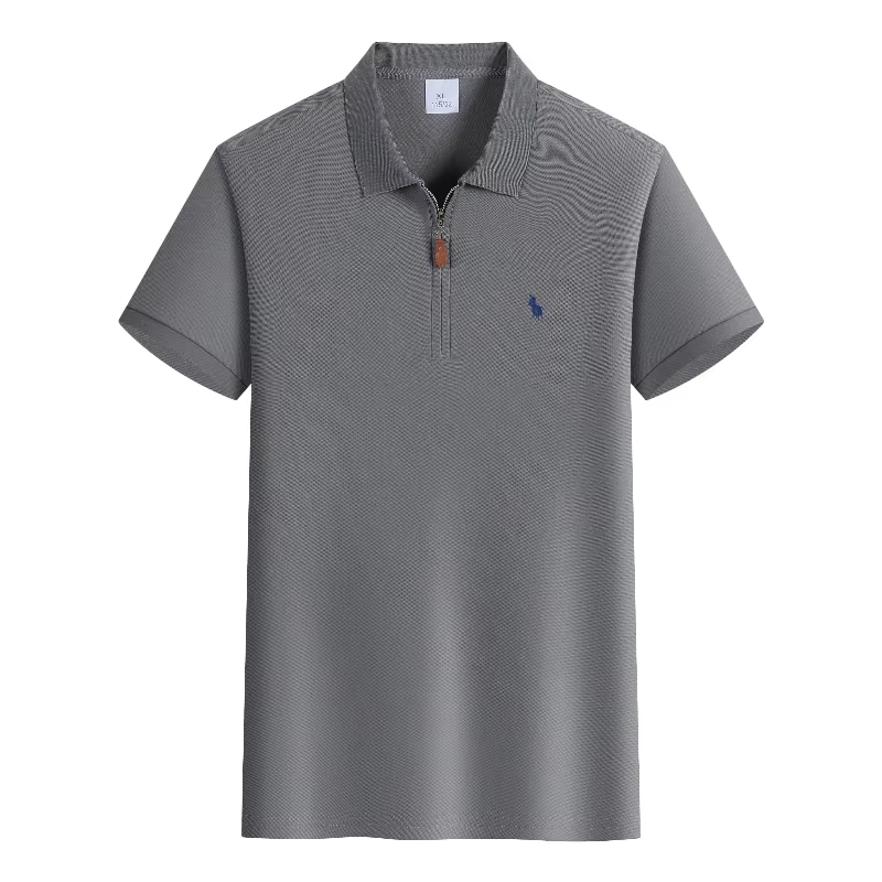 Polo brodé de luxe à manches courtes pour homme
