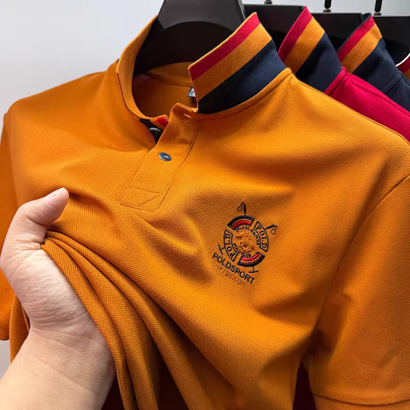 Symbole de marque brodé nouveau polo à manches courtes été texture haut de gamme respirant à la mode hommes décontracté Paul T-shirt