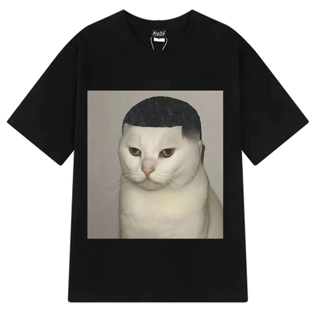 T-shirt humoristique avec motif de chat coupé à la tondeuse