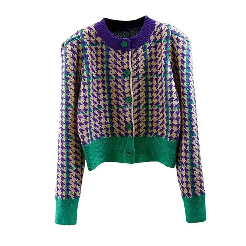 Cardigan en Tricot Rouge à Manches sulfpour Femme