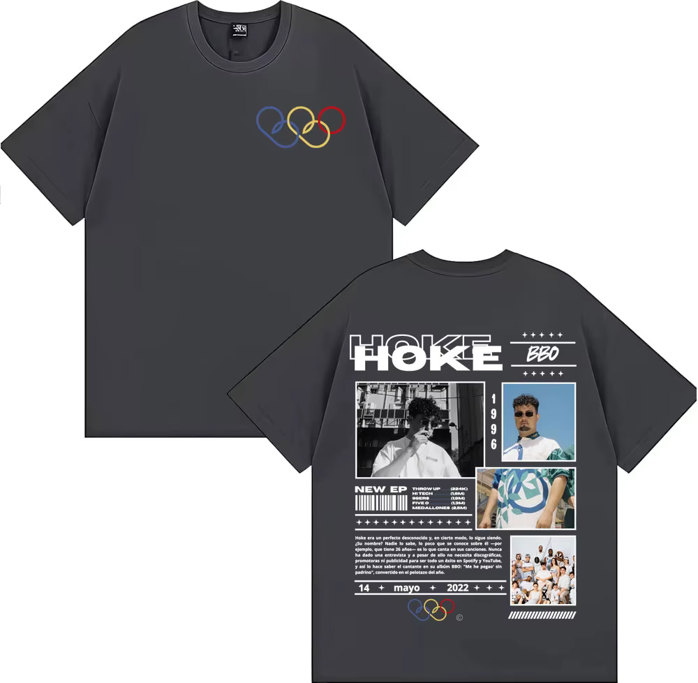 Rappeur HOKE Bbo Album 2025 Tour T-shirt Vêtements Pour Hommes Hip Hop VintageHigh Qualité T-shirts Unisexe Mode