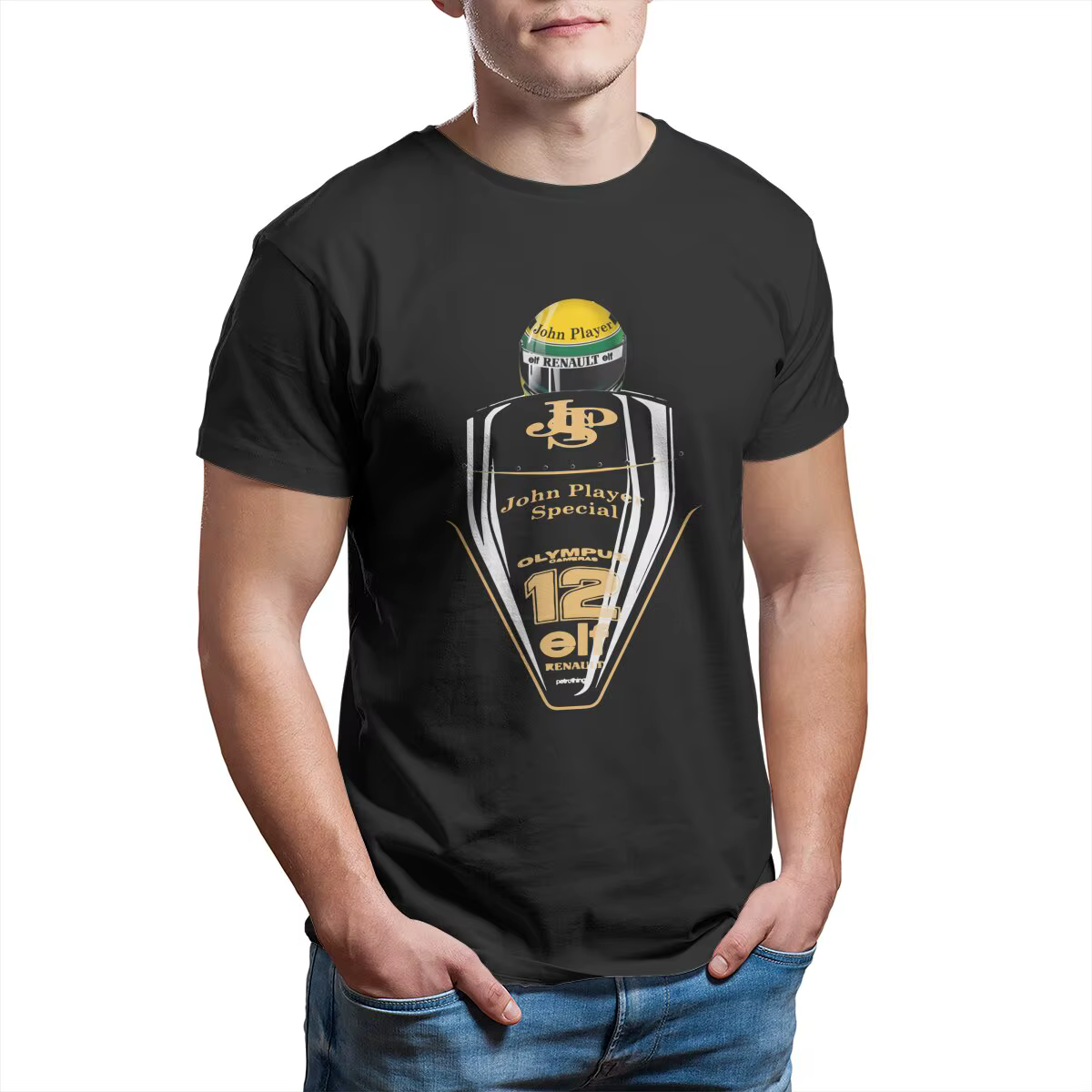 T-shirt imprimé en pur coton pour homme
