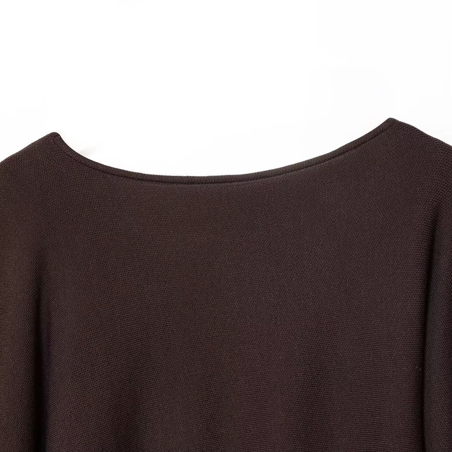 Haut élégant en tricot superposé pour femme, col ample, en fibre de polyester, col rond, manches courtes, confortable et décontracté