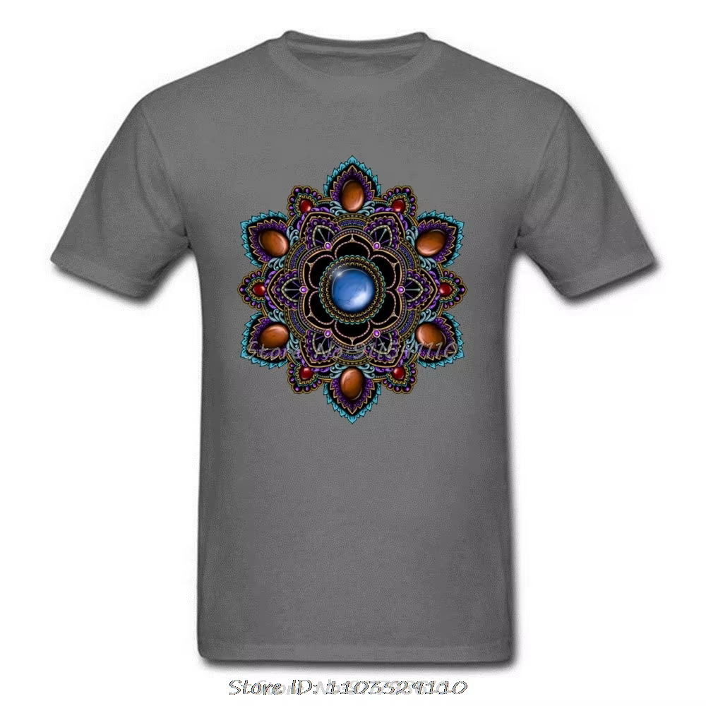 T-shirt Om Mandala avec pierres précieuses pour hommes