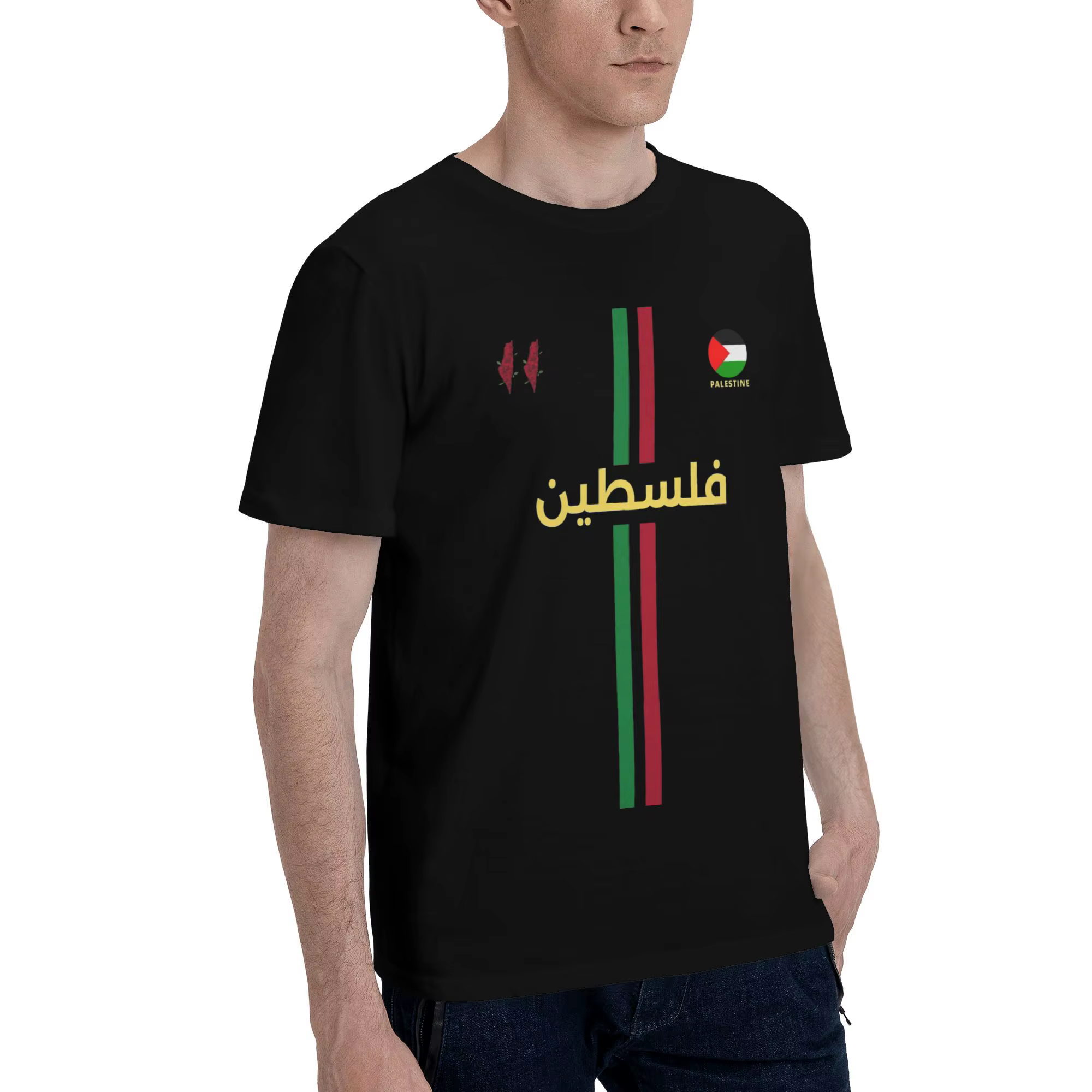 Palestine Football t-shirt été Y2K T-Shirts de base pur coton Hip Hop
